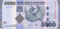 Tanzania 5000 szylingów Nosorożec 2025 P-43d