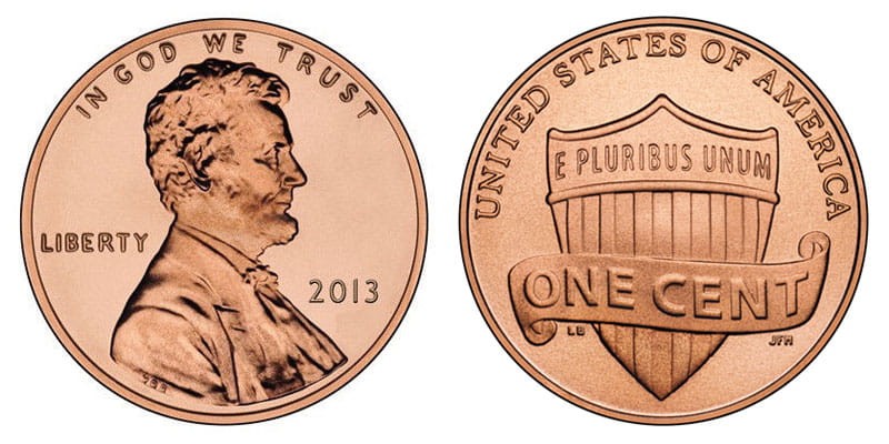 USA 1 cent E Pluribus Unum 2013