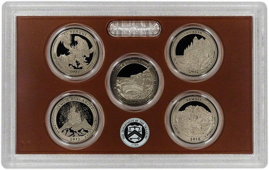 USA Proof set 5 x 25c Parki Narodowe 2012 "S" nr3