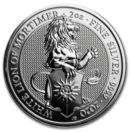 Wielka Brytania 5 f Bestie - Biały lew 2 Oz 2020