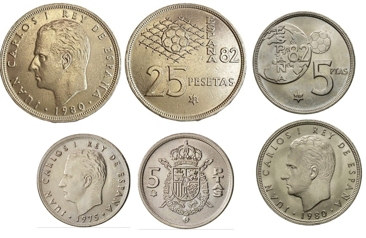 Zestaw menniczy Hiszpania x3 Mundial 1975+