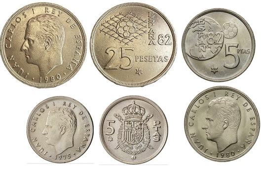 Zestaw menniczy Hiszpania x3 Mundial 1975+