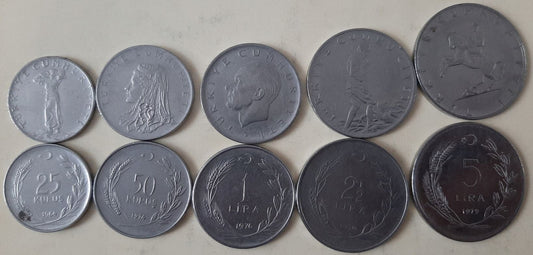 Zestaw menniczy TURCJA x 5 1971+