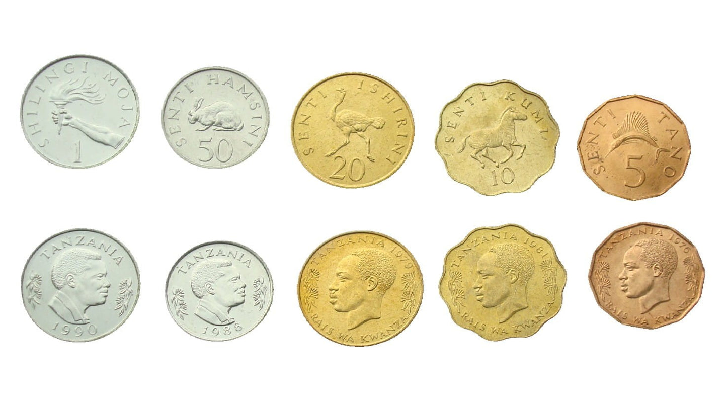 Zestaw menniczy Tanzania x 5 1976+